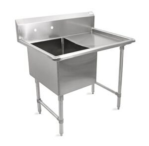 John Boos B Series Stainless Steel Sink, 14″ Deep Bowl, 1 Compartment, 18″ Right Hand Side Drainboard, 40″ Length x 23-1/2″ Width