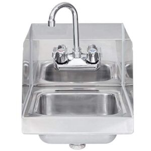Commercial Stainless Steel Wall-Mount Hand Sink with Side Splash 12 x 12 – NSF