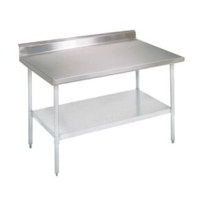 John Boos E Series Stainless Steel 430 Budget Work Table, Adjustable Undershelf, 5″ Riser Top, Galvanized Legs, 30″ Length x 24″ Width