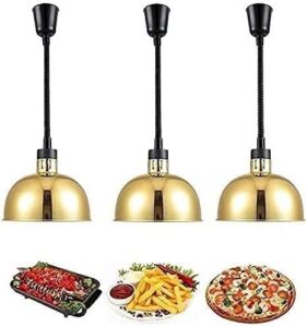 WANYE 3 Pack Adjustable Heat Lamp Commercial Buffet Warmers for Catering Parties, Telescopic Insulation Light Portable Food Heater Infrared Heat Lamp, 250W