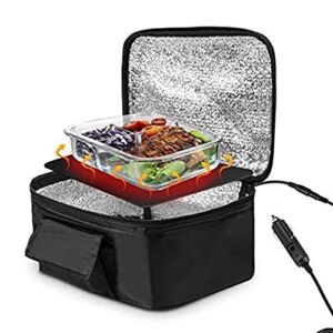 Electric Heated Lunch Box, Confined Heating Space 12V 90W Car Food Warmer Temperature Detection for Truck Drivers Couriers for Travel Camping for Food Cooking