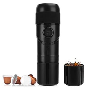 Mini Coffee Maker 12V Travel Machine USB Cable + Car Cigarette Lighter Power Supply Cable for Vehicle, Travel, Home, Office