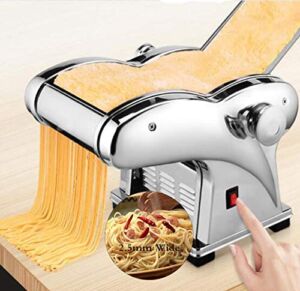 TOPCHANCES Electric Pasta Machine ,Pasta Maker Noodles Maker with Washable Aluminum Alloy Rollers and Cutter ,Pasta Machine for Pasta Noodle Dumpling Skin (2 Noodle Knife)
