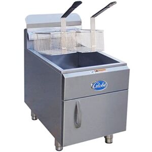 Globe GF30G 30-Pound Natural Gas Countertop Fryer, Stainless Aluminum