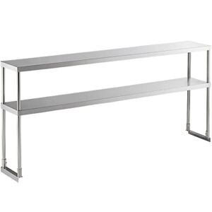 Pack 4! Stainless Steel Double Deck Overshelf – 12″ x 72″ x 32″Work Table for Kitchen Prep Utility Overshelf Prep Deck Station Overshelf Commercial Steel Shelf for Prep & Work Table