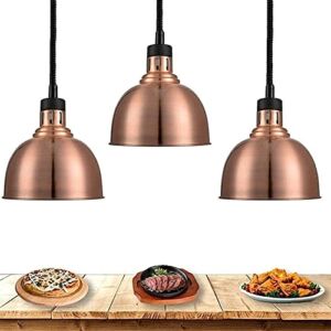WANYE 3-Pack Food Heating Lamp for Catering Parties Buffets Restaurants, Kitchen Light Portable Food Warmer Food Heat Lamp with Bulb 250W, Food Holding & Warming Equipment
