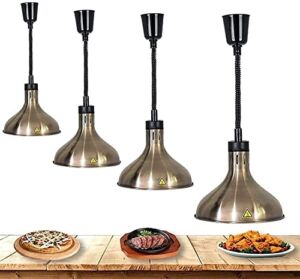 WANYE 4 Pack Food Heating Lamp for Parties, Food Heat Lamps Buffet Warmers Lamp Buffet Serving Kitchen Lights Heat Lamp Bulbs for Food Service, Restaurant Supplies