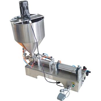 INTBUYING Paste Liquid Fill Machine One Nozzle Piston Filler with Mixing Hopper Bottle Pack Seal 50-500ml | The Storepaperoomates Retail Market - Fast Affordable Shopping