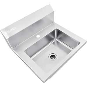 Stainless Steel Wall Mount Hand Sink W/Strainer, 14″x10″x5″ Deep