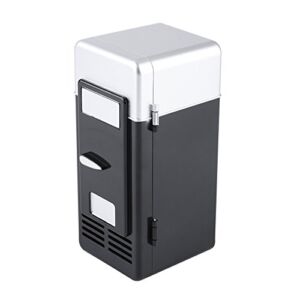 Mini USB Fridge – LED USB Refrigerator – Portable Compact Refrigerator – Drinks Beverage Cans,Refrigerator and Heater – For Home,Office, Car(Black)