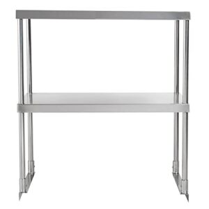 Pack 3! Stainless Steel Double Deck Overshelf – 18″ x 30″ x 32″ Commercial Prep Utility Overshelf Prep Deck Station Overshelf Stainless Steel Overshelf for Prep & Work Table