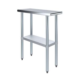 AmGood 30″ X 12″ Stainless Steel Work Table | NSF Metal Prep Table | Commercial & Residential Kitchen Laundry Garage Utility Bench