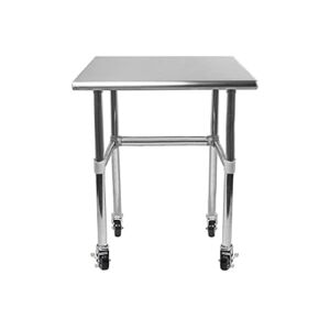 AmGood 18″ X 24″ Stainless Steel Work Table – with Open Base & Wheels | Food Prep | Utility Work Station | NSF Certified