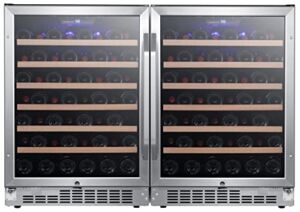 EdgeStar CWR532SZDUAL 47 Inch Wide 106 Bottle Built-In Side-by-Side Wine Cooler with LED Lighting