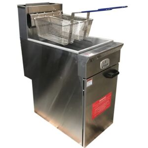 Commercial Deep Fryer NSF 40lbs capacity, 90000 BTU/Hr, Natural Gas or Propane, Stainless Steel, 2 baskets CD-F40