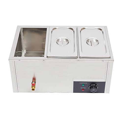 3-Pan Commercial Food Warmer, 850W Electric Steam Table 15cm/6inch Deep, 7L Electric Food Warmer, 3-Pan Stainless steel Food Warmer Steam Table Steamer, for Catering and Restaurants, 110V(US STCOK) | The Storepaperoomates Retail Market - Fast Affordable Shopping