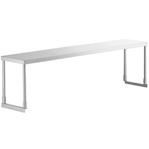 Pack 4! Stainless Steel Single Deck Overshelf – 12″ x 72″ x 19 1/4″ Prep Table Shelf Stainless Steel Prep Table Overshelf Prep Deck Station Overshelf Stainless Steel Shelf for Prep & Work Table