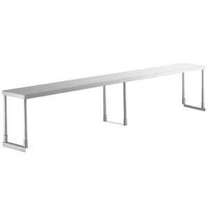 Pack 3! Stainless Steel Single Deck Overshelf – 12″ x 96″ x 19 1/4″ Prep Table Shelf Stainless Steel Prep Table Overshelf Prep Deck Station Overshelf Stainless Steel Shelf for Prep & Work Table