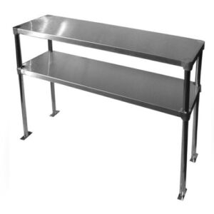 Stainless Steel Adjustable Double Overshelf for Work Table 14 x 72 – Top Mount