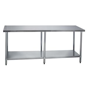 Fenix Sol Stainless Steel Commercial Kitchen Work Prep Table, 30″W x 96″L x 36″H, No Backsplash