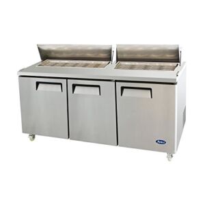 Atosa USA MSF8308 Stainless Steel Mega Top Sandwich/Salad Prep Table 72-Inch Three Door Refrigerator