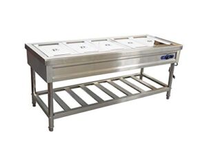 PreAsion Food Warmer 5 Well Stainless Steel Electric Steam Table Buffet Server for Kitchen Restaurant 21x13x4inch Pan