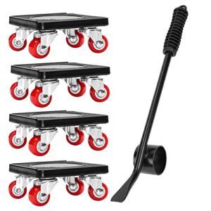Furniture Dolly & Furniture Lifter Set,Furniture Mover with 4 Wheels, 360° Rotation Wheels Furniture Movers,800 Lbs Load Capacity,for Moving Heavy Furniture, Refrigerator, Sofa, Cabinet（Black）