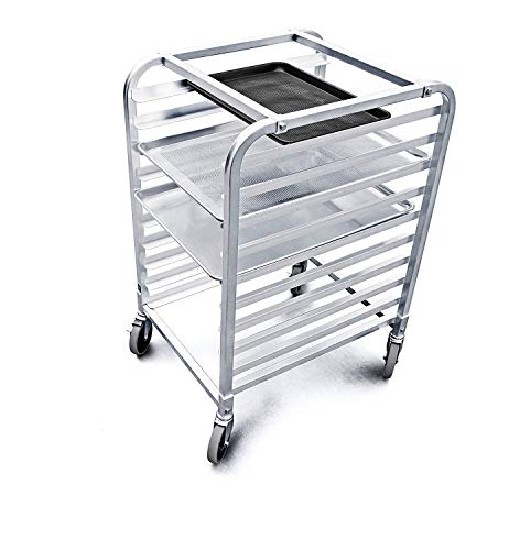 New Star Foodservice 36510 Commercial-Grade Aluminum 10-Tier Sheet Pan/Bun Pan Rack, 26″ L x 20″ W x 38″ H with Brake Wheels | The Storepaperoomates Retail Market - Fast Affordable Shopping