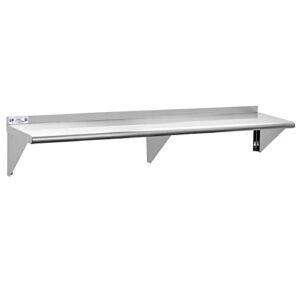 HALLY SINKS & TABLES H Stainless Steel Shelf 18 x 72 Inches, 500 lb, Commercial Wall Mount Floating Shelving for Restaurant, Kitchen, Home and Hotel
