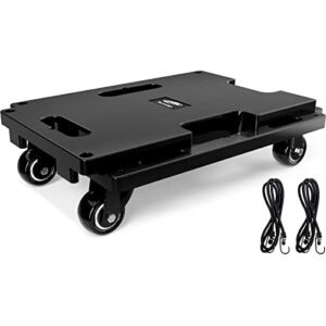 Ronlap Furniture Dolly for Moving, Interlocking Moving Dollys with Wheels, Small Flat Dolly Cart with 2 Ropes, Furniture Roller Movers with 4 Wheels Heavy Duty, 440 Lbs Capacity, 1 Pack, Black
