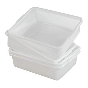 AnnkkyUS 4-pack Bus Tubs Commercial, 8 L White Plastic Wash Basin Bus Box