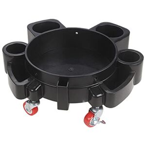 LCGP Bucket Dolly 5 Gallon Car Wash Professional Detailing Bucket Dolly with Heavy Duty Wheel Casters, Black