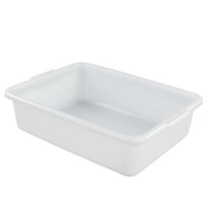 Morcte 3-Pack Commercial Bus Box, Plastic Bus Tub/Wash Basin, White