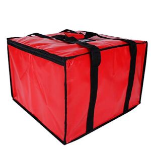 cherrboll Insulated Pizza Delivery Bag, 20 by 20 by 14 -Inch, Commercial Grade Food Delivery Bag, Moisture Free (Red)