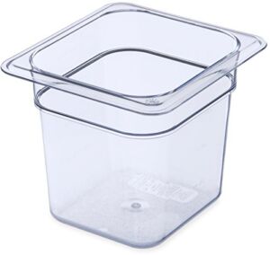 CFS Plastic Food Pan 1/6 Size 6 Inches Deep Clear