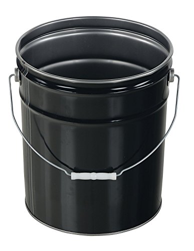 Vestil Pail-STL-RI Steel Open Head Pail with Handle, 5 Gallon Capacity, Black (Pack of 2) | The Storepaperoomates Retail Market - Fast Affordable Shopping
