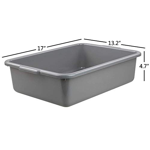 Ramddy Grey Commercial Bus Tubs, 13 L Plastic Dish Pans, 4 Packs | The Storepaperoomates Retail Market - Fast Affordable Shopping