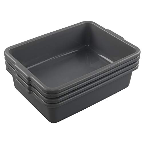 CadineUS 4 Packs 8 Liter Grey Commercial Bus Tub Box Tote Dishpan | The Storepaperoomates Retail Market - Fast Affordable Shopping