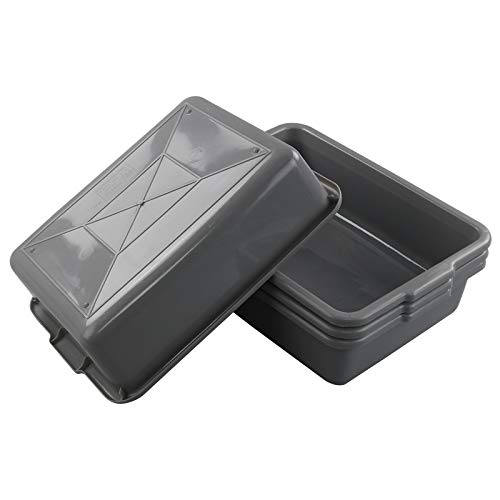 CadineUS 4 Packs 8 Liter Grey Commercial Bus Tub Box Tote Dishpan | The Storepaperoomates Retail Market - Fast Affordable Shopping