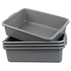 Cand Grey Commercial Bus Tubs, 13 L Plastic Bus Box/Wash Basin, 4 Packs
