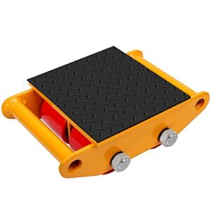 XCFDP Machine Skates, 6T Machinery Skate Dolly, 13200lbs Machinery Moving Skate, Machinery Mover Skate with Non-Slip Belt, Heavy Duty Machine Dolly Skate for Industrial Moving Equipment, Yellow, 1pc