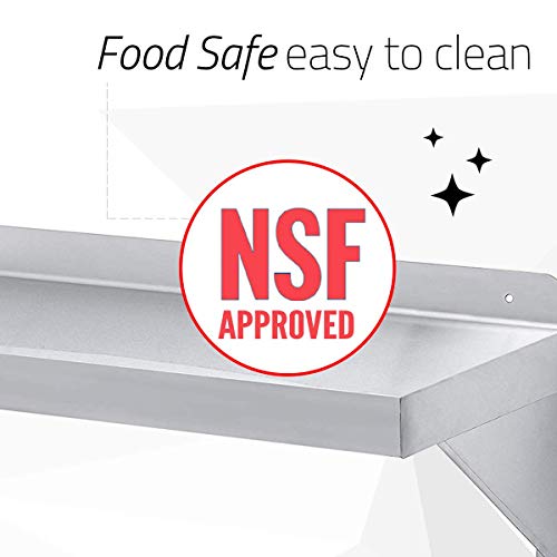 DuraSteel Stainless Steel Wall Mount Shelf 24″ Wide x 14″ Deep Commercial Grade – NSF Certified – Good for Restaurant, Bar, Home, Kitchen, Laundry, Garage and Utility Room | The Storepaperoomates Retail Market - Fast Affordable Shopping