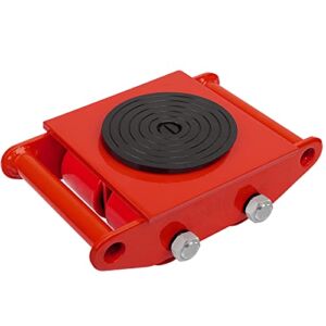 XCFDP Machine Skates, 6T Machinery Skate Dolly, 13200lbs Machinery Moving Skate, Machinery Mover Skate with 360° Rotation Cap, Heavy Duty Machine Dolly Skate for Industrial Moving Equipment, Red, 1pc