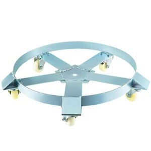 BestEquip Heavy Duty Drum Dolly 5 Swivel Caster Wheel 55 Gallon Steel Frame Non Tipping with Brake