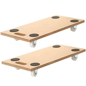 Factorduty Pack of 2 23 X 12 Rectangle Wood Platform Dolly Dollies Furniture Dolly Mover Carrier Dolly Cart 400-LB Load Rating 2 Inch Wheel