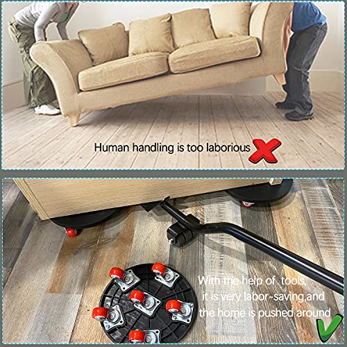 SUNSMIL Furniture Mover with Lifter, 6 Wheel Furniture Dolly with a Load Capacity of 500Lbs, Dolly Wheels Furniture for Table, Sofas, Refrigerators, and Cabinets, Set of 5 Pack | The Storepaperoomates Retail Market - Fast Affordable Shopping