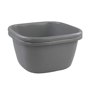 Ortodayes 18 Quart Large Grey Plastic Dish Pans/ Tubs, 2 Packs