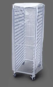 New Star Foodservice 36572 Plastic 20-Tier Commercial Kitchen Bun Pan Rack Cover, 28-Inch by 23-Inch by 61-Inch, Set of 2, Clear