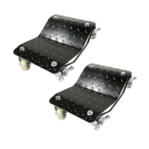 HONYTA Black Car Dollies-2 Pieces Heavy Duty Tire Car Skates Wheel Dollies Car Vehicle Dolly with 3000LBS Bearing Capacity for Moving Cars