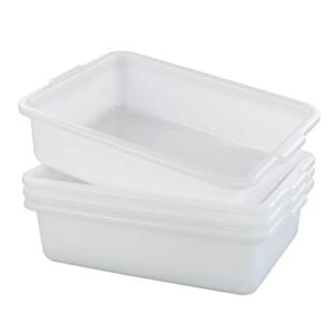 Yubine 4 Pack Small Commercial Bus Tubs, 8 L Utility Bus Tote Box, F